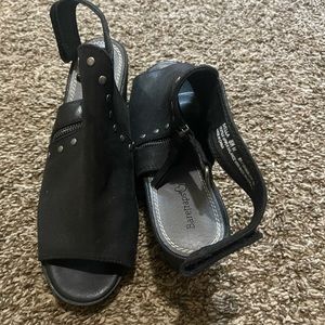 Black cutout sandals